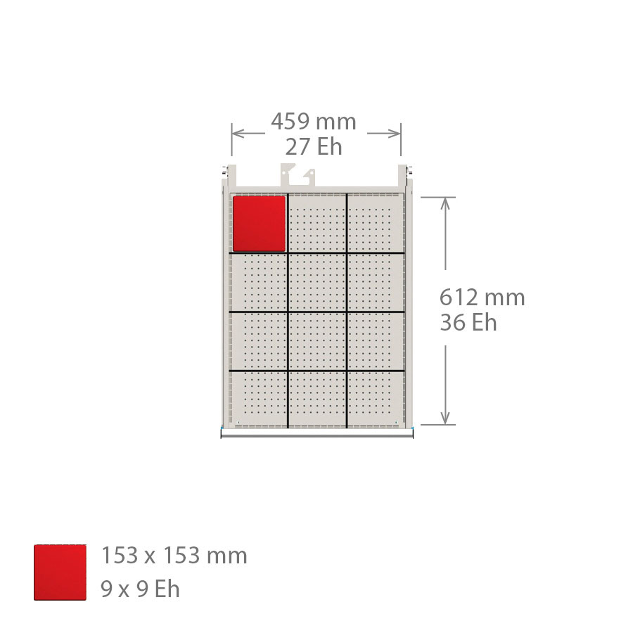 Mobiliario / Cajones metálicos / Subdivisión de cajones / 27x36 Eh