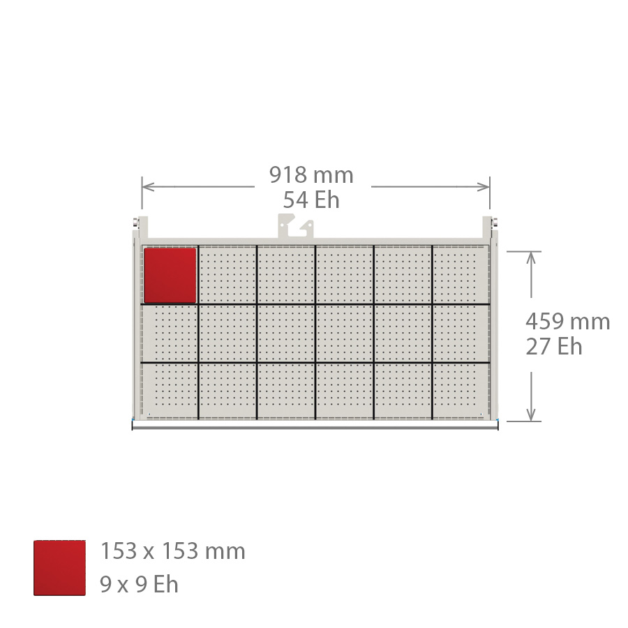 Mobiliario / Cajones metálicos / Subdivisión de cajones / 54x27 Eh