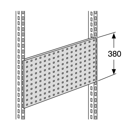 [041115] Panel perforado porta herramientas - Dim.: 1000x24x380h mm - Gris ral 7035