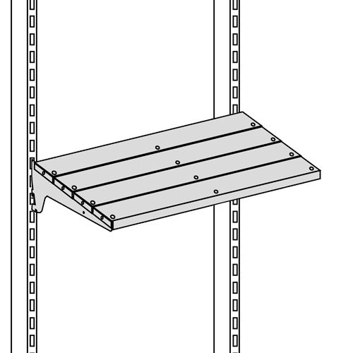 [041130] Estante metálico inclinable - Dim.: 1250x428x30h mm - Gris ral 7035