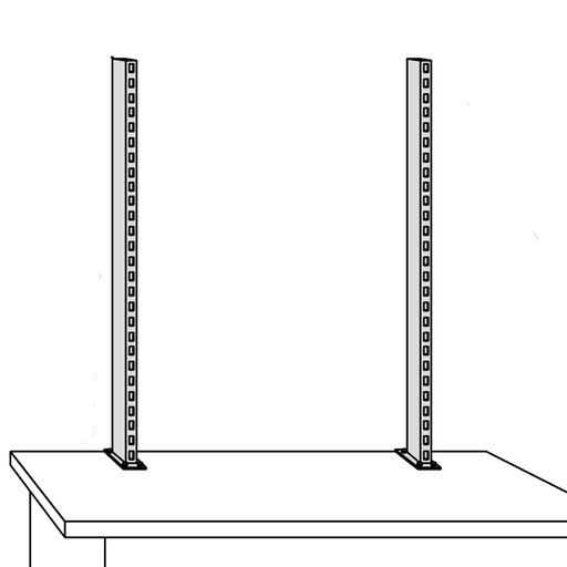 [041138] Montante metálico para panel vertical - Dim.: 845h mm - 7035 Gris claro