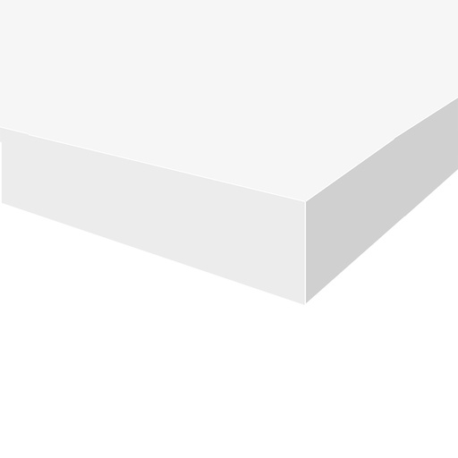 [041492] Encimera de madera laminada sin cartelas para Table One - Dim.: 1250x700x28h mm - Blanco