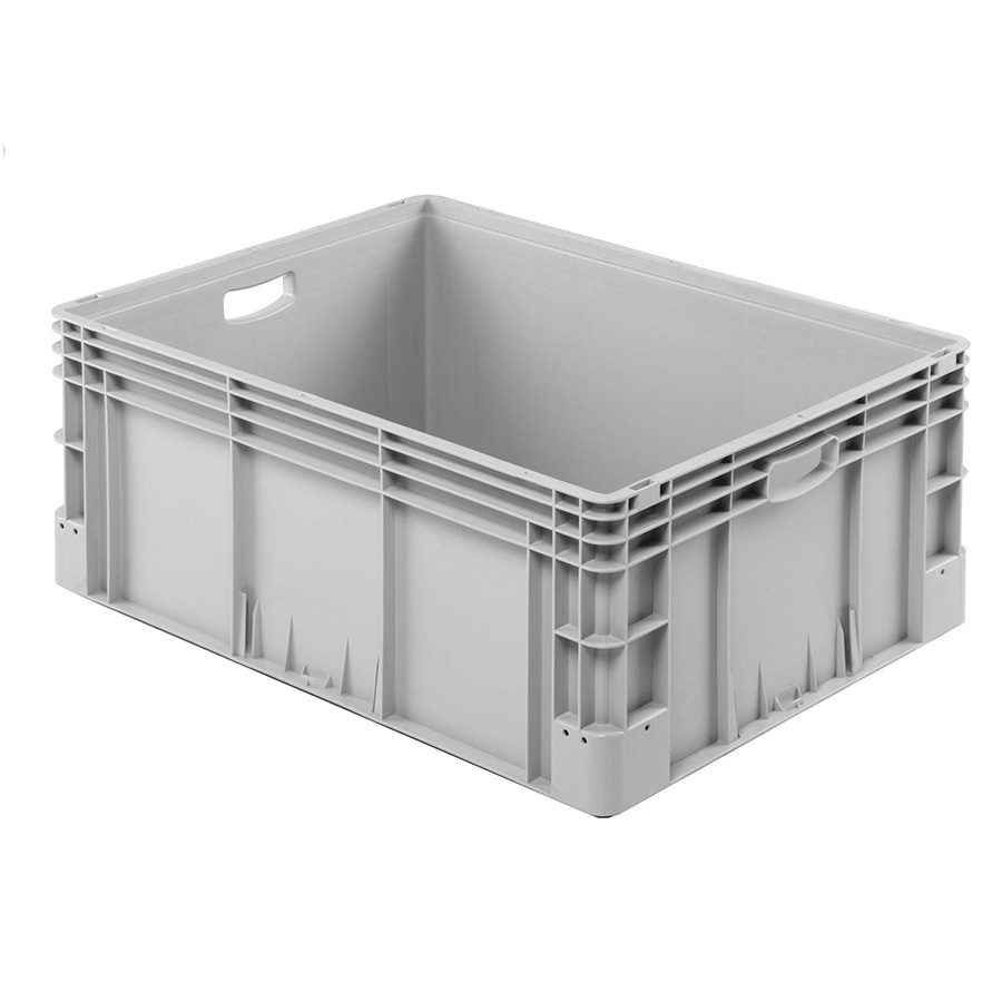 [041961] Caja plástica para transporte norma Europea serie Silverline con asas abiertas - Dim.: 800x600x320h mm - Gris