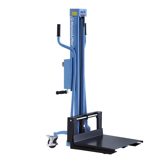 [042061] Elevador multiusos de traslación y elevación manual mediante manivela - Elevación máx.: 1100h mm - Carga máx.: 80 kg - Azul ral 5012
