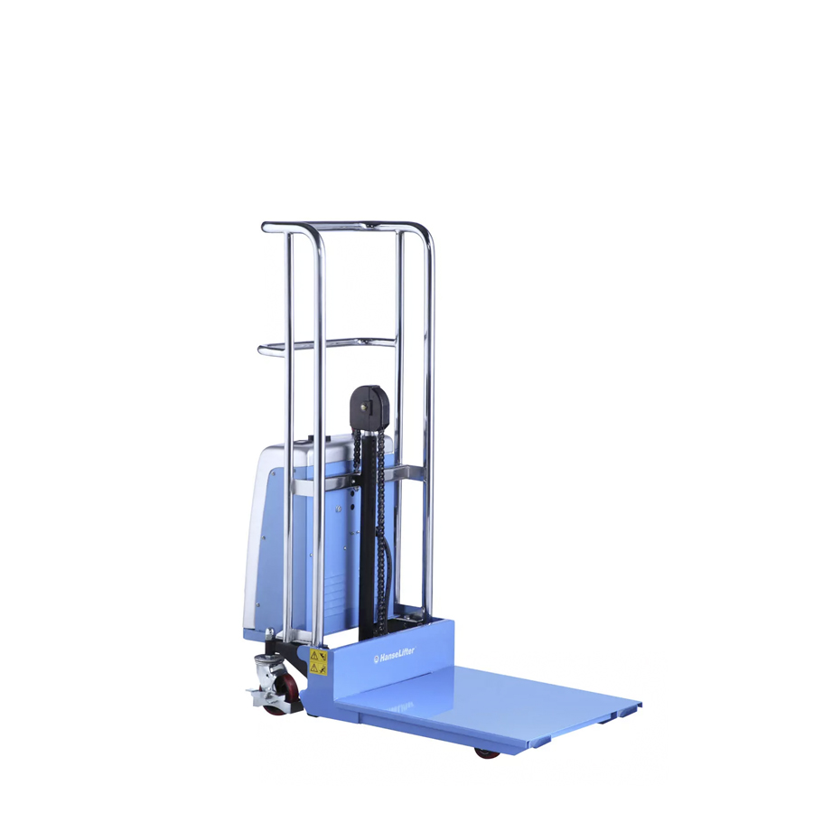 [042283] Elevador de traslación manual y elevación eléctrica - Elevación máx.: 1200h mm - Carga máx.: 400 kg - Azul ral 5012
