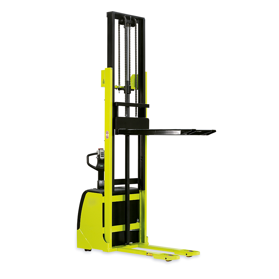 [042721] Apilador de tracción y elevación eléctrica con batería y cargador - Carga 1200 kg - Elevación 3850 mm - Verde Pantone 382C