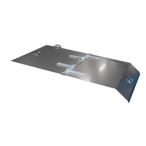 [042861] Tapa metálica abatible y articulada en dos hojas para contenedor de 1 m³ - acero galvanizado