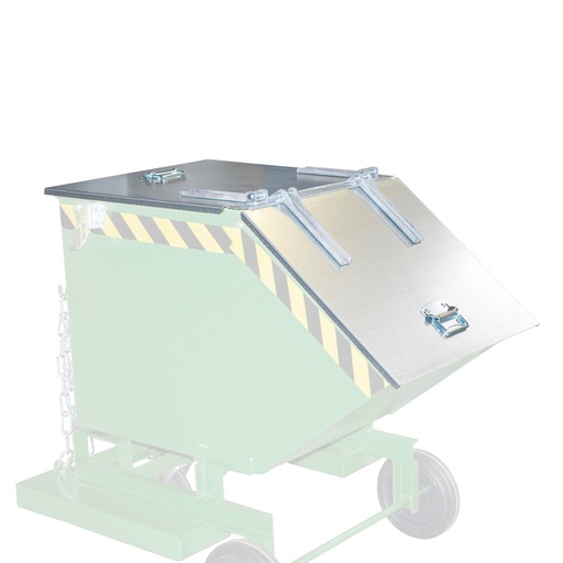 [043016] Tapa de dos hojas abatibles para contenedor metálico de 400 lts. - acero galvanizado