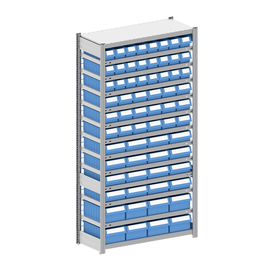 [044333] Estantería metálica con 66 cajas Regalbox RK - Dim.: 1058x424x2000h mm - Galvanizado 