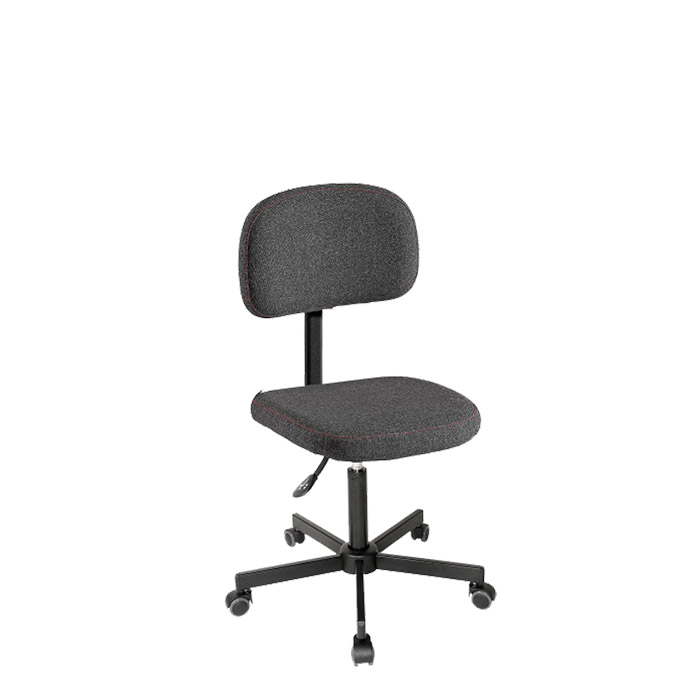 [044479] Silla para taller de tela regulable en altura con ruedas - Altura asiento.: 510 / 650h mm - Tapizado gris antracita