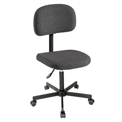 [044479] Silla para taller de tela regulable en altura con ruedas - Altura asiento.: 510 / 650h mm - Tapizado gris antracita