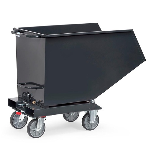 [044808] Contenedor basculante manual para virutas con grifo - Dim.: 1374x730x1072h mm - Gris ral 7016