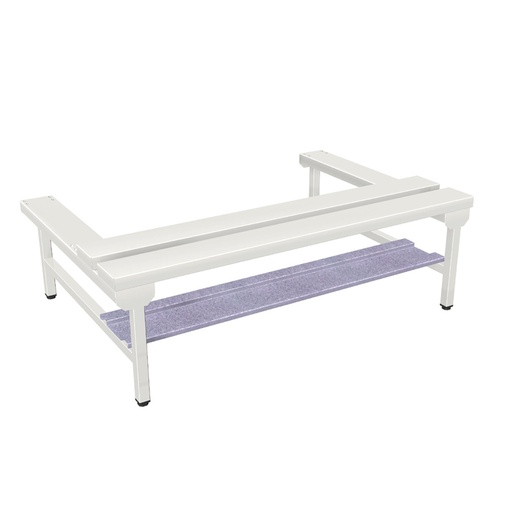 [045601] Banqueta de lamas metálicas para taquilla con estante de zapatos - Dim.: 585x500/300x350/385h mm - Gris ral 7035