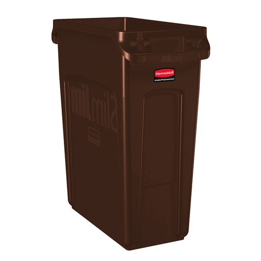 [046434] Contenedor plástico Slim Jim® de 60 lts. para la recogida de residuos - Dim.: 558x279x635h mm - Marrón
