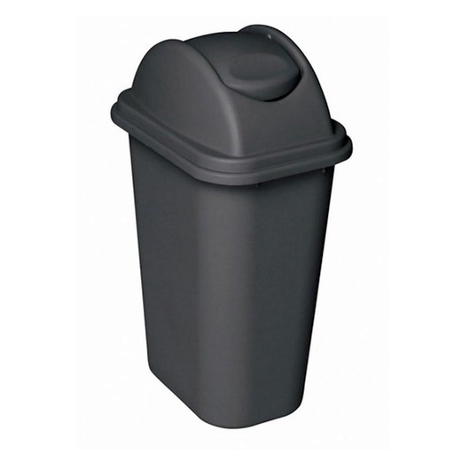 [046511] Papelera de plástico con tapa basculante de 35 lts. - Dim.: 399x292x660h mm - Gris oscuro