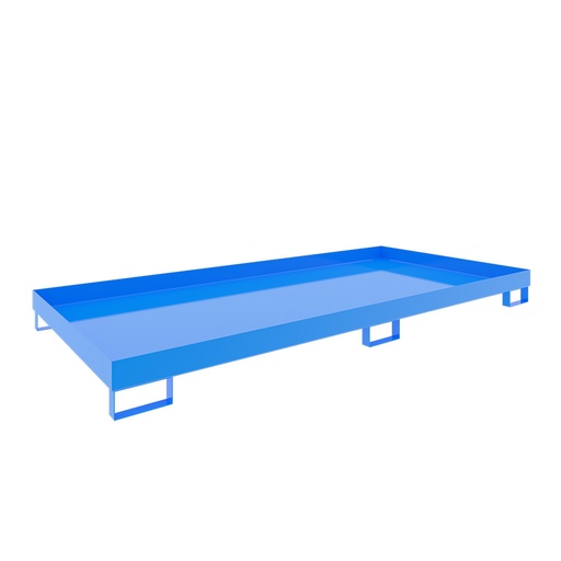 [046761] Cubeto de retención metálico para estantería de paletización - Dim.: 2650x1300x206h mm - Cap.: 240 lts - acero pintado
