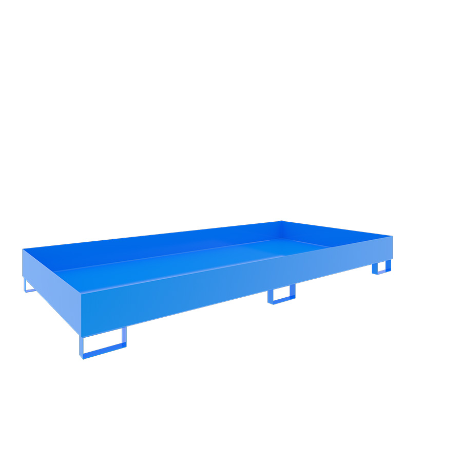 [046763] Cubeto de retención metálico para estantería de paletización - Dim.: 2650x1300x300h mm - Cap.: 540 lts - acero pintado