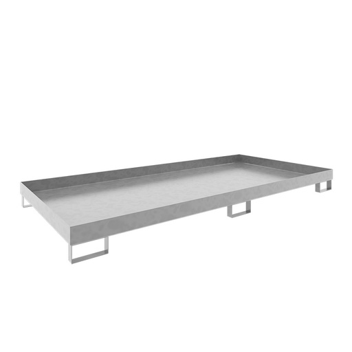 [046780] Cubeto de retención metálico para estantería de paletización - Dim.: 2650x1300x206h mm - Cap.: 240 lts - acero galvanizado