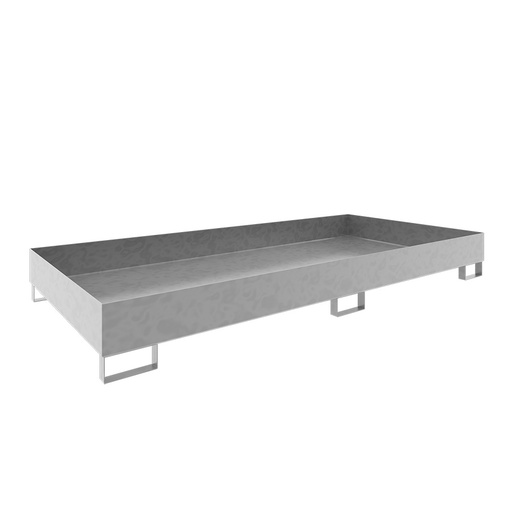 [046782] Cubeto de retención metálico para estantería de paletización - Dim.: 2650x1300x300h mm - Cap.: 540 lts - acero galvanizado