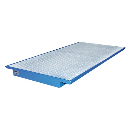 [046794] Cubeto de retención metálico para colocar en estante de estantería de paletización - Dim.: 2150x1250x140h mm - acero pintado