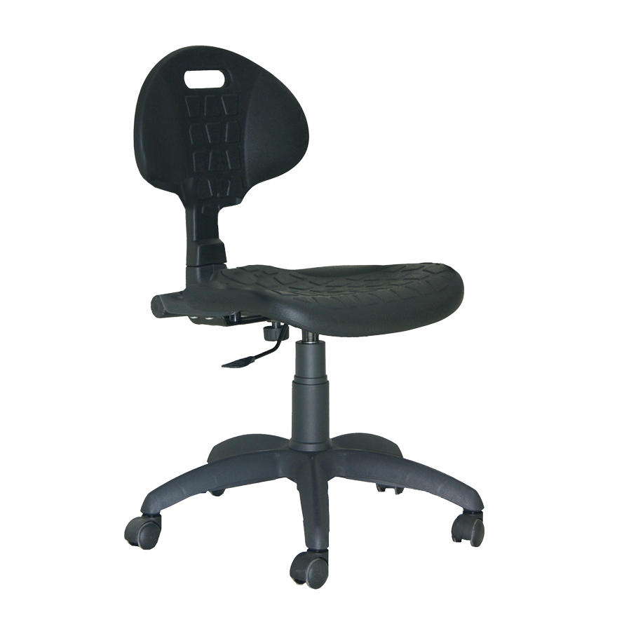 [046877] Silla para taller de poliuretano regulable en altura y con ruedas - Altura asiento.: 430 / 580h mm - Poliuretano negro
