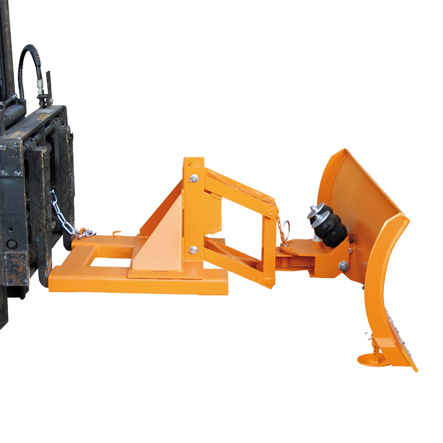 [047102] Pala quitanieves auto nivelada con labio de goma para carretilla elevadora - Dim. pala: 1500x620h mm - Naranja ral 2000