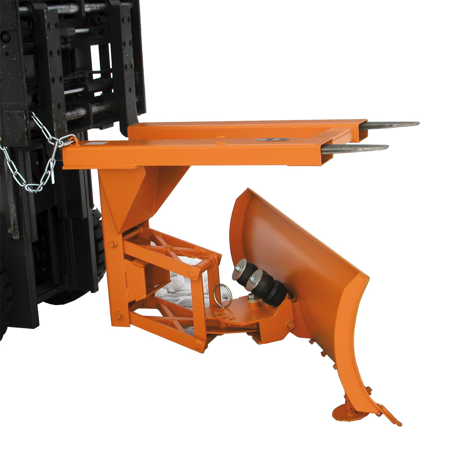 [047107] Pala quitanieves auto nivelada con labio de goma para carretilla elevadora - Dim. pala: 2400x620h mm - Naranja ral 2000