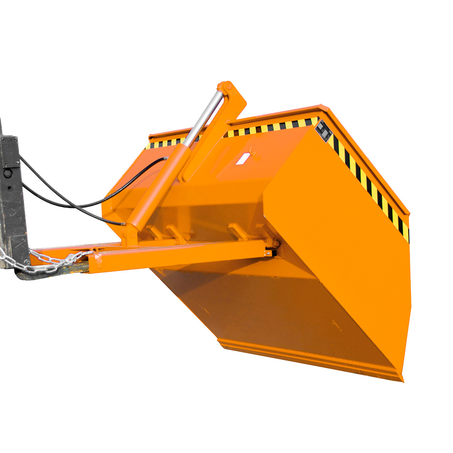[047190] Pala recogedora metálica de accionamiento hidráulico para carretilla - Dim.: 1000x1100x500 mm - Acero pintado