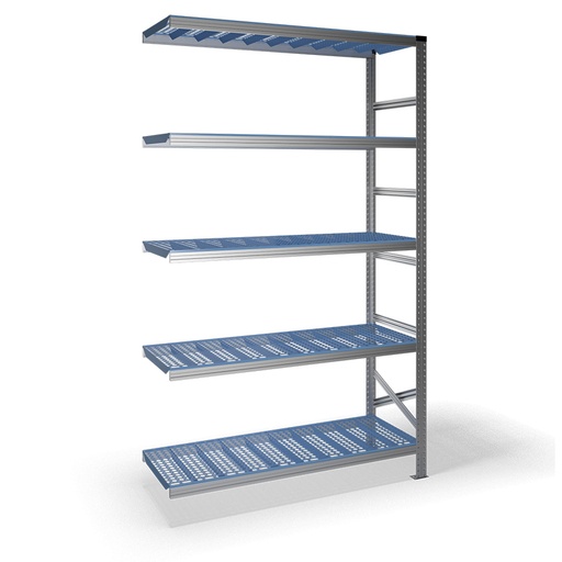 [047391] Estantería metálica adicional con 5 estantes de plástico - Dim.: 1500x600x2500h mm - acero galvanizado