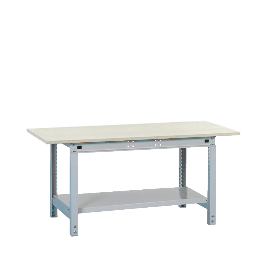 [047448] Banco de trabajo Multiusos con encimera laminada y estante inferior - Dim.: 1524x750x718/948h mm - Gris ral 7035