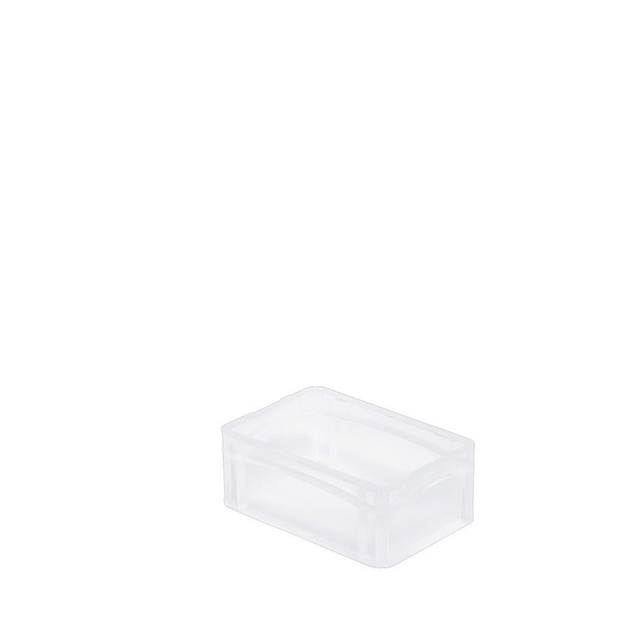 [047484] Caja de plástico transparente con paredes lisas y asas cerradas - Dim.: 300x200x120h mm - Translúcido