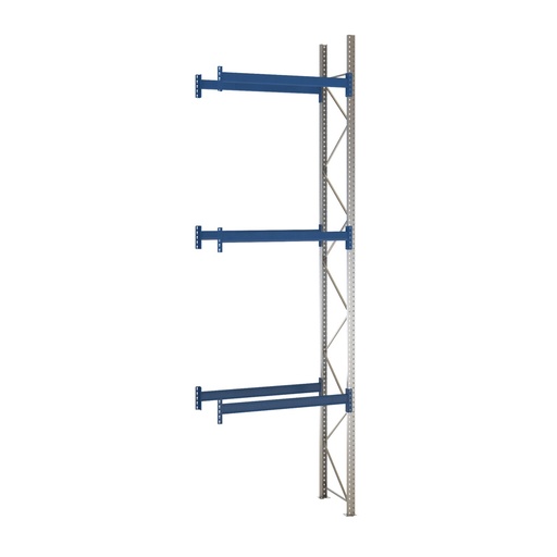 [047918] Estantería de paletización adicional con 3 niveles de carga de 2000 kg cada uno - Dim.: 1450x800x5000h mm - Galvanizado y azul ral 5010
