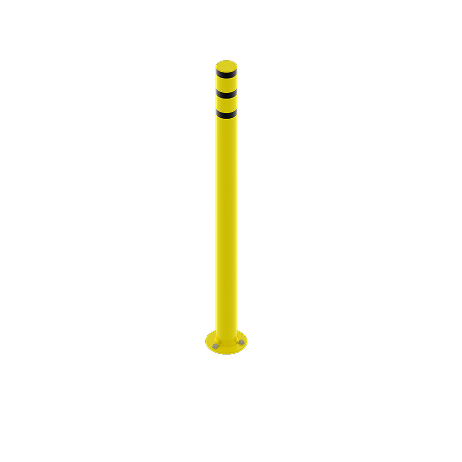 [047941] Bolardo metálico de protección contra impactos para fijación al pavimento - Dim.: Ø76x1200h mm - Amarillo ral 1018