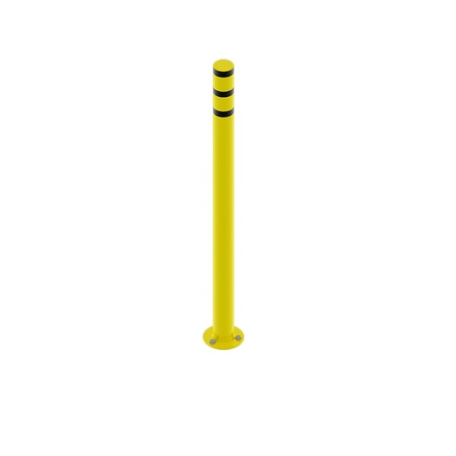 [047941] Bolardo metálico de protección contra impactos para fijación al pavimento - Dim.: Ø76x1200h mm - Amarillo ral 1018
