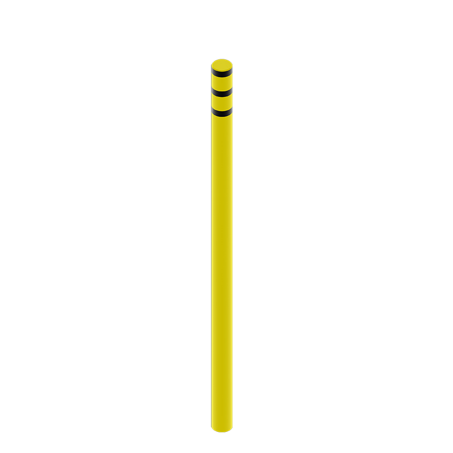 [047942] Bolardo metálico de protección contra impactos para hormigonar - Dim.: Ø76x1600h mm - Amarillo ral 1018