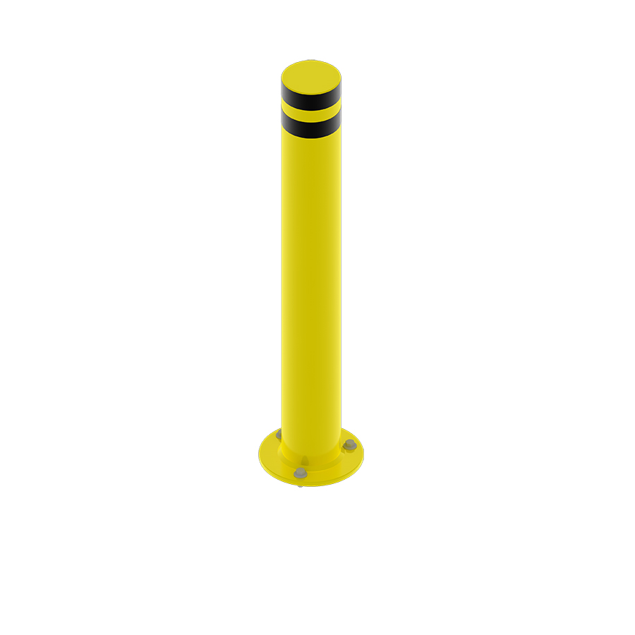 [047945] Bolardo metálico de protección contra impactos para fijación al pavimento - Dim.: Ø159x1200h mm - Amarillo ral 1018