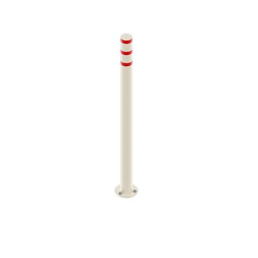 [047949] Bolardo metálico de protección contra impactos para fijación al pavimento - Dim.: Ø76x1200h mm - Blanco ral 9010