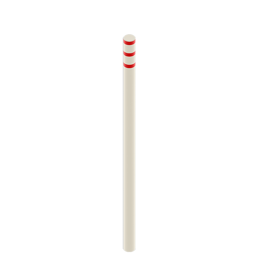 [047950] Bolardo metálico de protección contra impactos para hormigonar - Dim.: Ø76x1600h mm - Blanco ral 9010