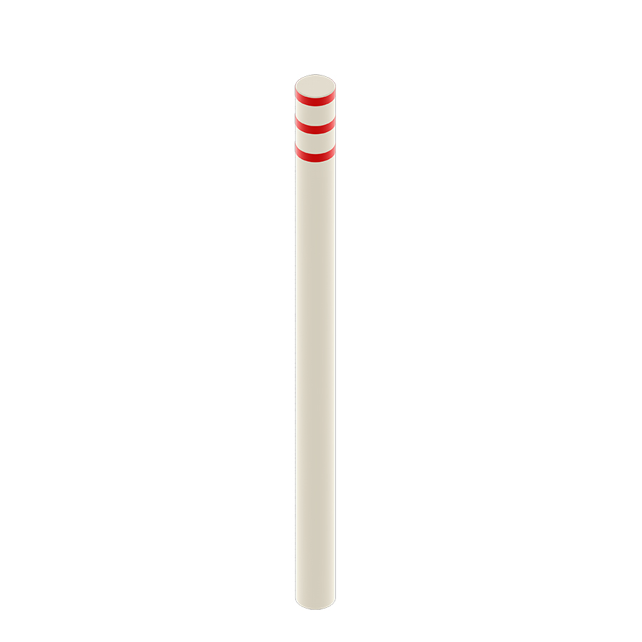 [047952] Bolardo metálico de protección contra impactos para hormigonar - Dim.: Ø102x1600h mm - Blanco ral 9010