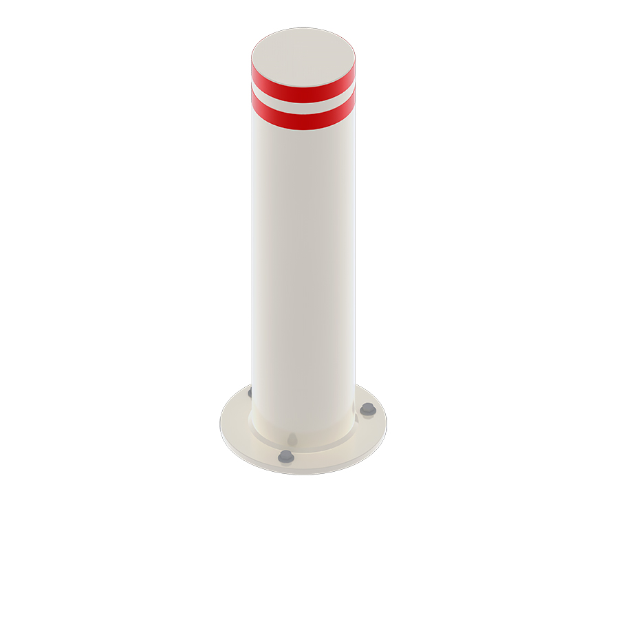 [047955] Bolardo metálico de protección contra impactos para fijación al pavimento - Dim.: Ø273x1200h mm - Blanco ral 9010