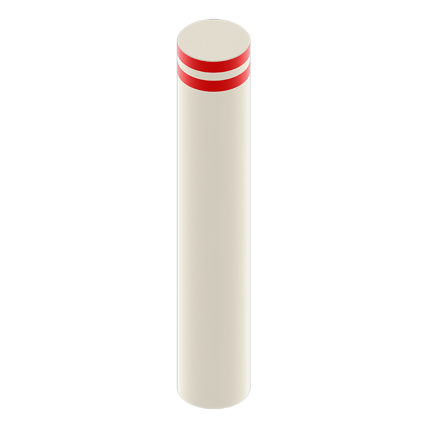 [047956] Bolardo metálico de protección contra impactos para hormigonar - Dim.: Ø273x1600h mm - Blanco ral 9010