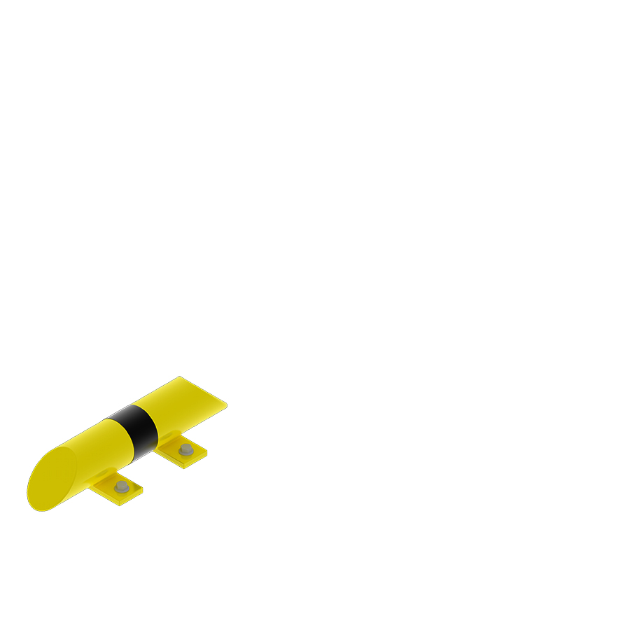[047957] Zócalo metálico tubular para protección contra impactos - Dim.: Ø76x400 mm - Amarillo ral 1018