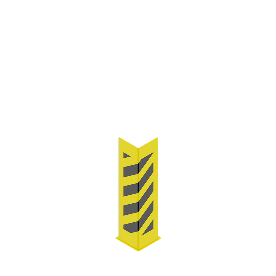 [047969] Protección metálica para puntal de estantería en forma de L - Dim.: 180x180x800h mm - amarillo ral 1018