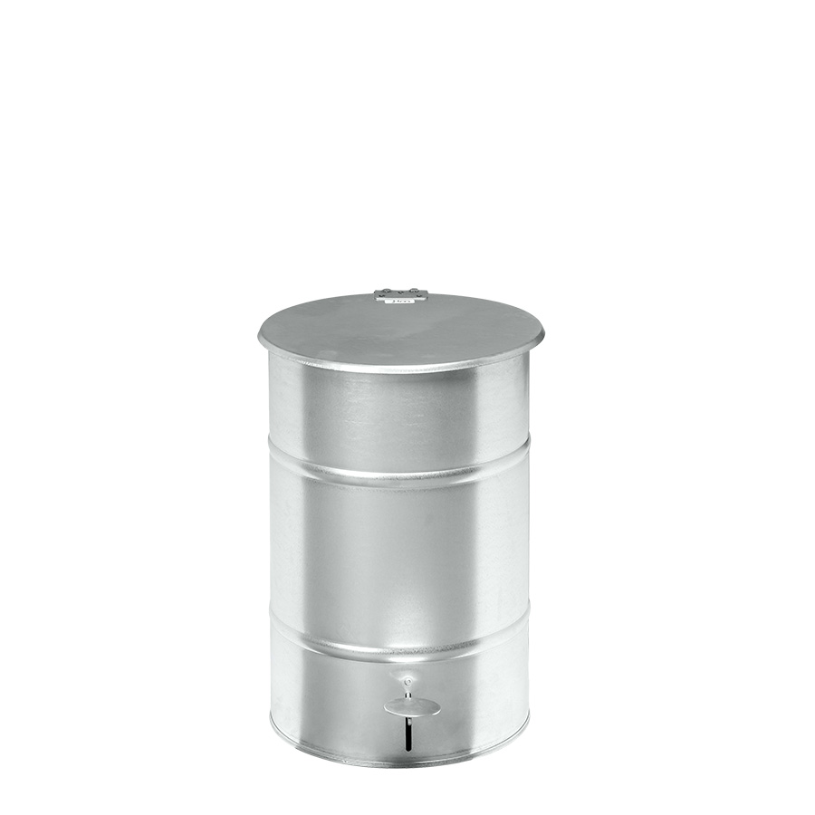 [048079] Basurera de metal de 30 lts de capacidad con tapa - Dim.: Ø360x475h mm - Galvanizado