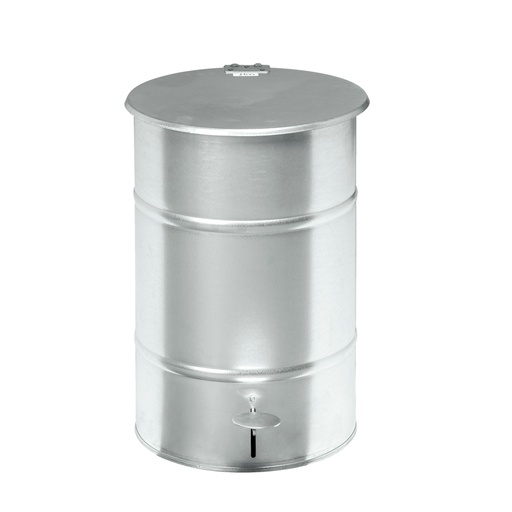 [048079] Basurera de metal de 30 lts de capacidad con tapa - Dim.: Ø360x475h mm - Galvanizado