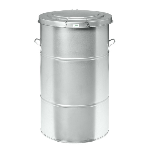 [048088] Basurera de metal de 115 lts de capacidad con tapa - Dim.: Ø490x805h mm - Galvanizado