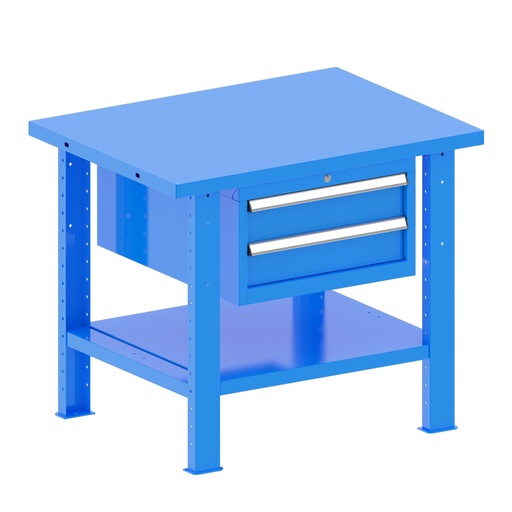 [048174] Banco de trabajo desmontable con encimera de acero - Dim.: 1000x750x840h mm - Azul ral 5012