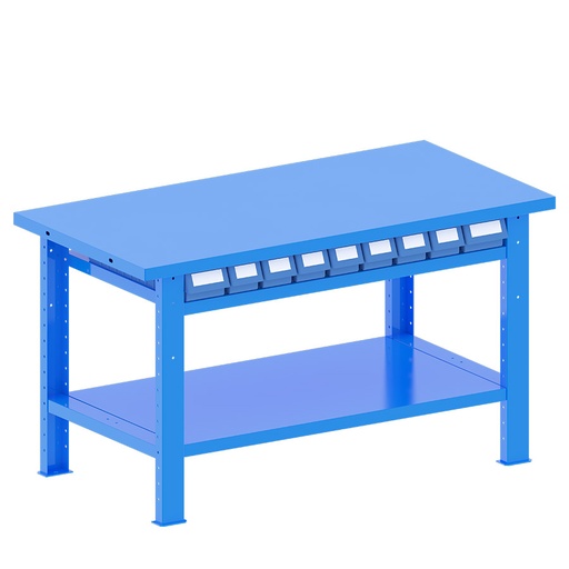 [048203] Banco de trabajo desmontable con encimera de acero - Dim.: 1500x750x840h mm - Azul ral 5012