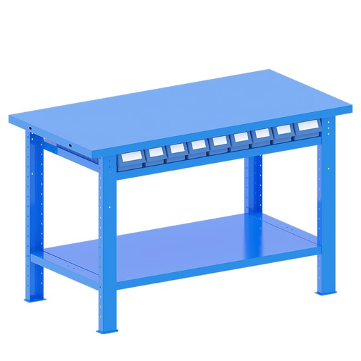 [048224] Banco de trabajo desmontable con encimera de acero - Dim.: 1500x750x940h mm - Azul ral 5012