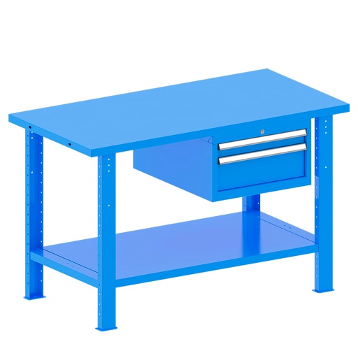 [048240] Banco de trabajo desmontable con encimera de acero - Dim.: 1500x750x940h mm - Azul ral 5012